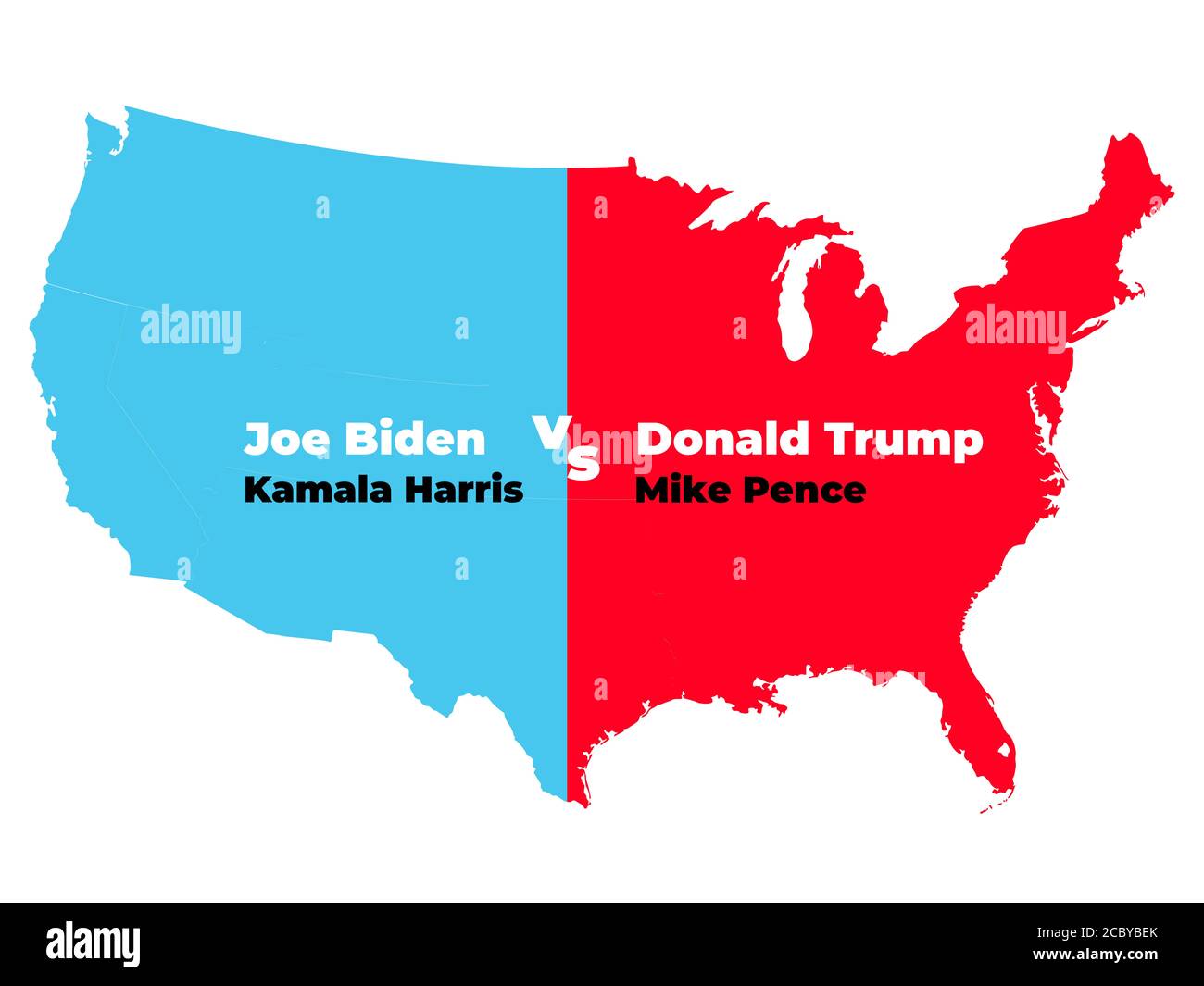 United States - August 16, 2020. illustration of 2020 united states elections. trump vs biden Stock Photo