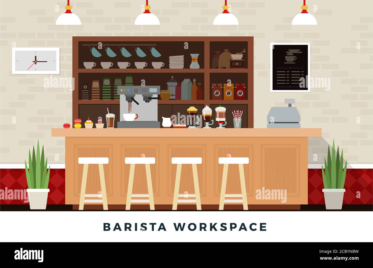 Coffee equipment gradient set with coffee beans. Coffee shop vector ...