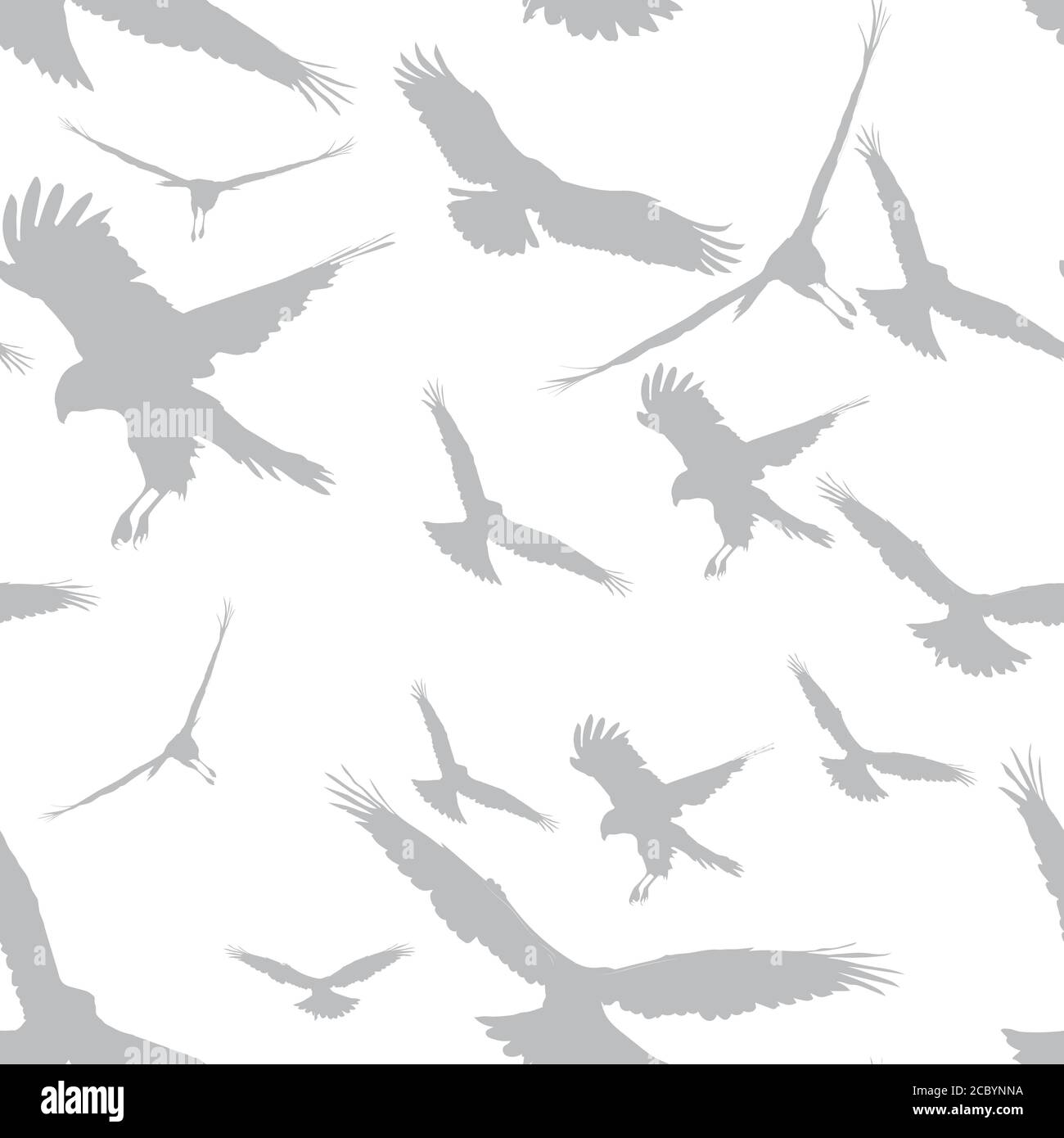 Birds. Vector image. White background. Seamless pattern. Stock Vector