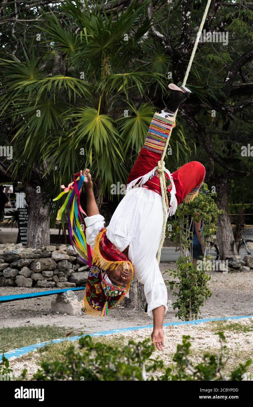 Voladores Ritual Performance Danza de los Voladores or Dance of the Flyers is a traditional pre ...