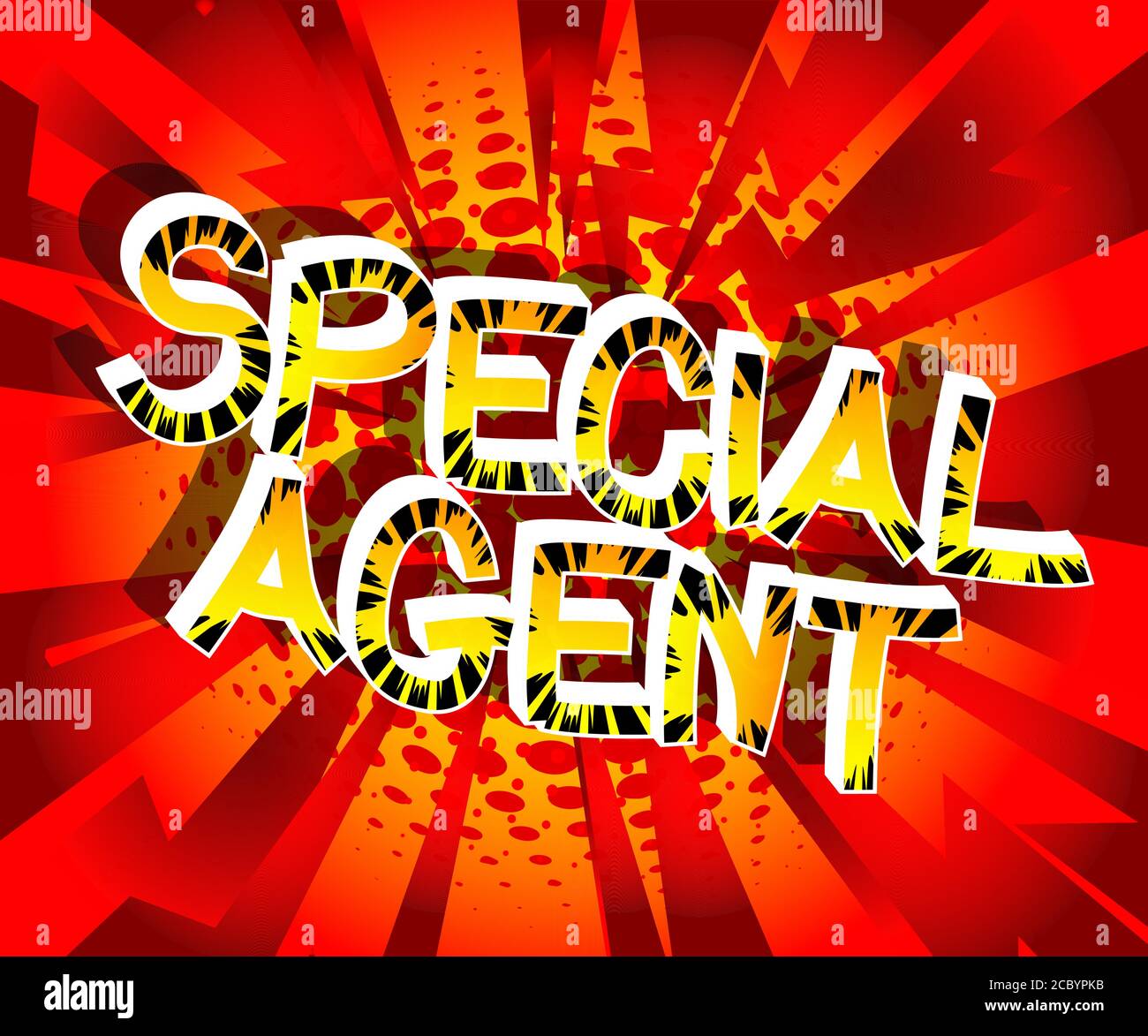 Special Agent Comic book style cartoon words on abstract comics background. Stock Vector