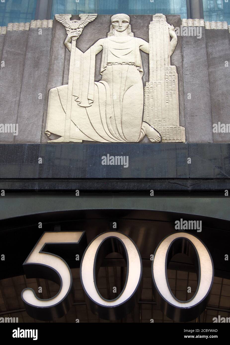 Relief sculptural decoration over the main entrance of the iconic Art