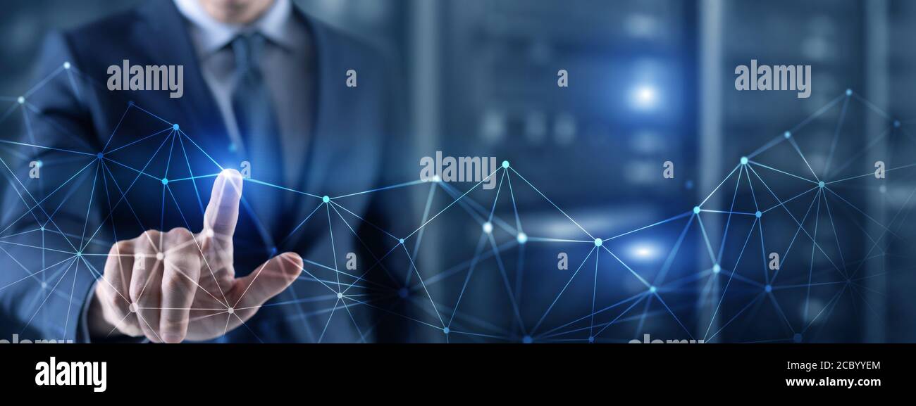 Abstract background image of lines and dots on provider center ...