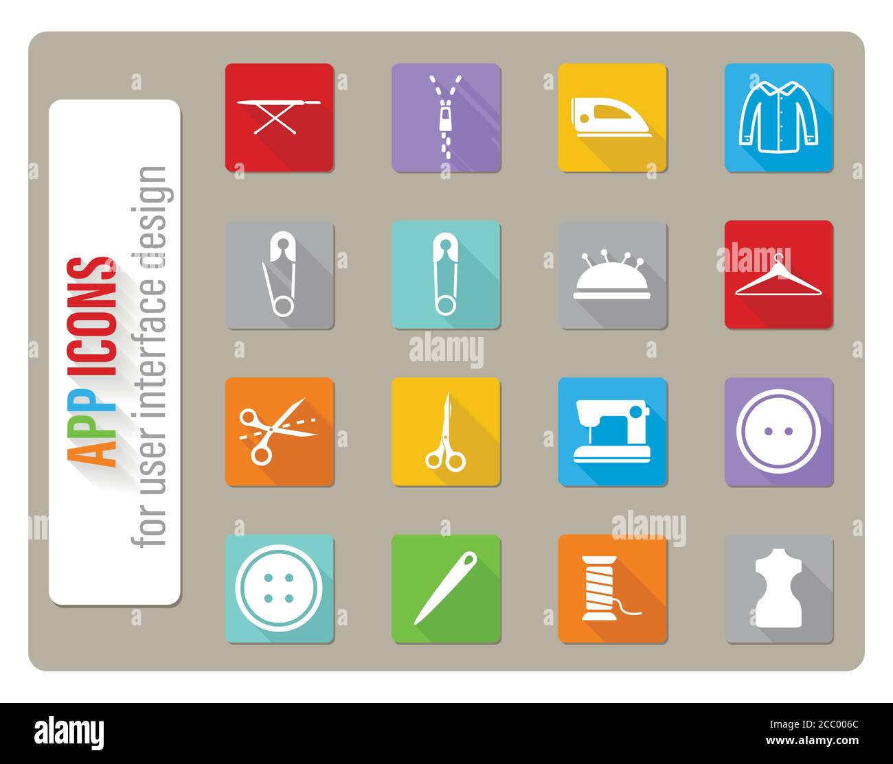 Tailoring simply icons Stock Vector Image & Art - Alamy