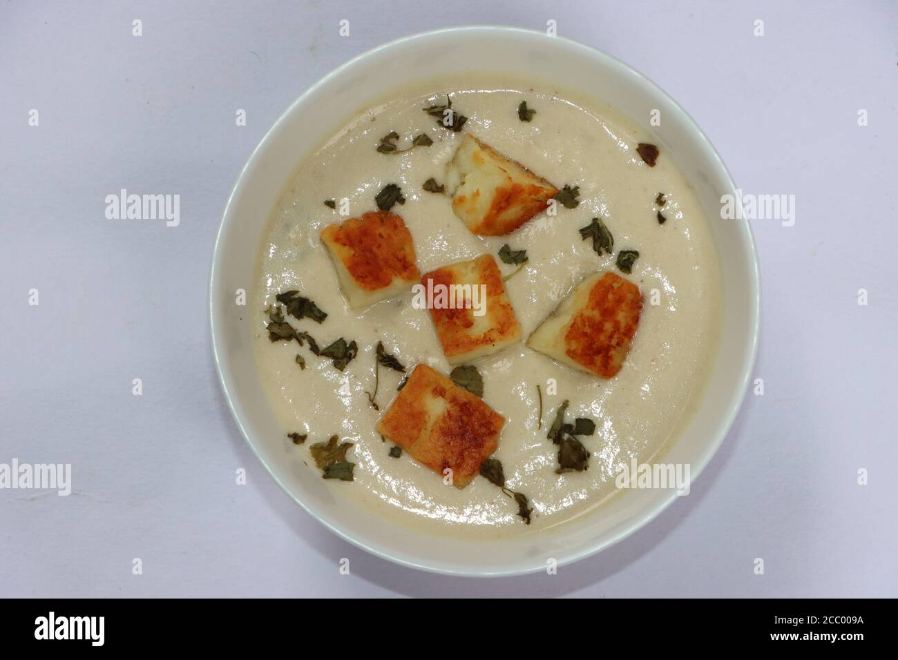 Nawabi paneer curry or Malai paneer korma, Indian curry made with