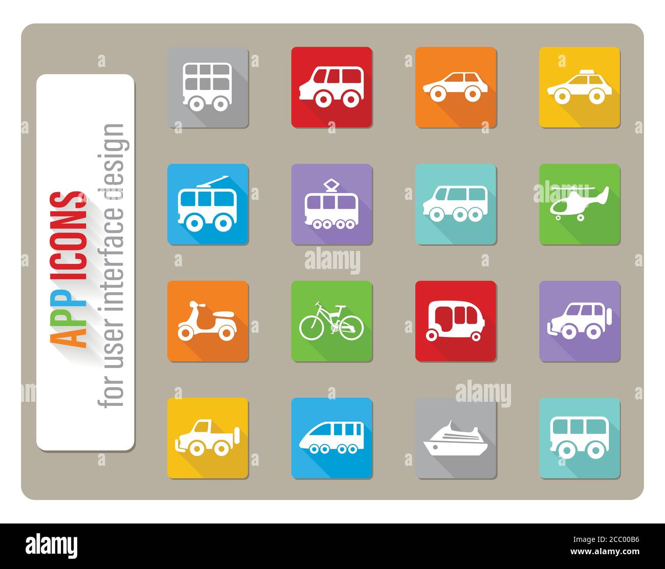 transport icon set Stock Vector