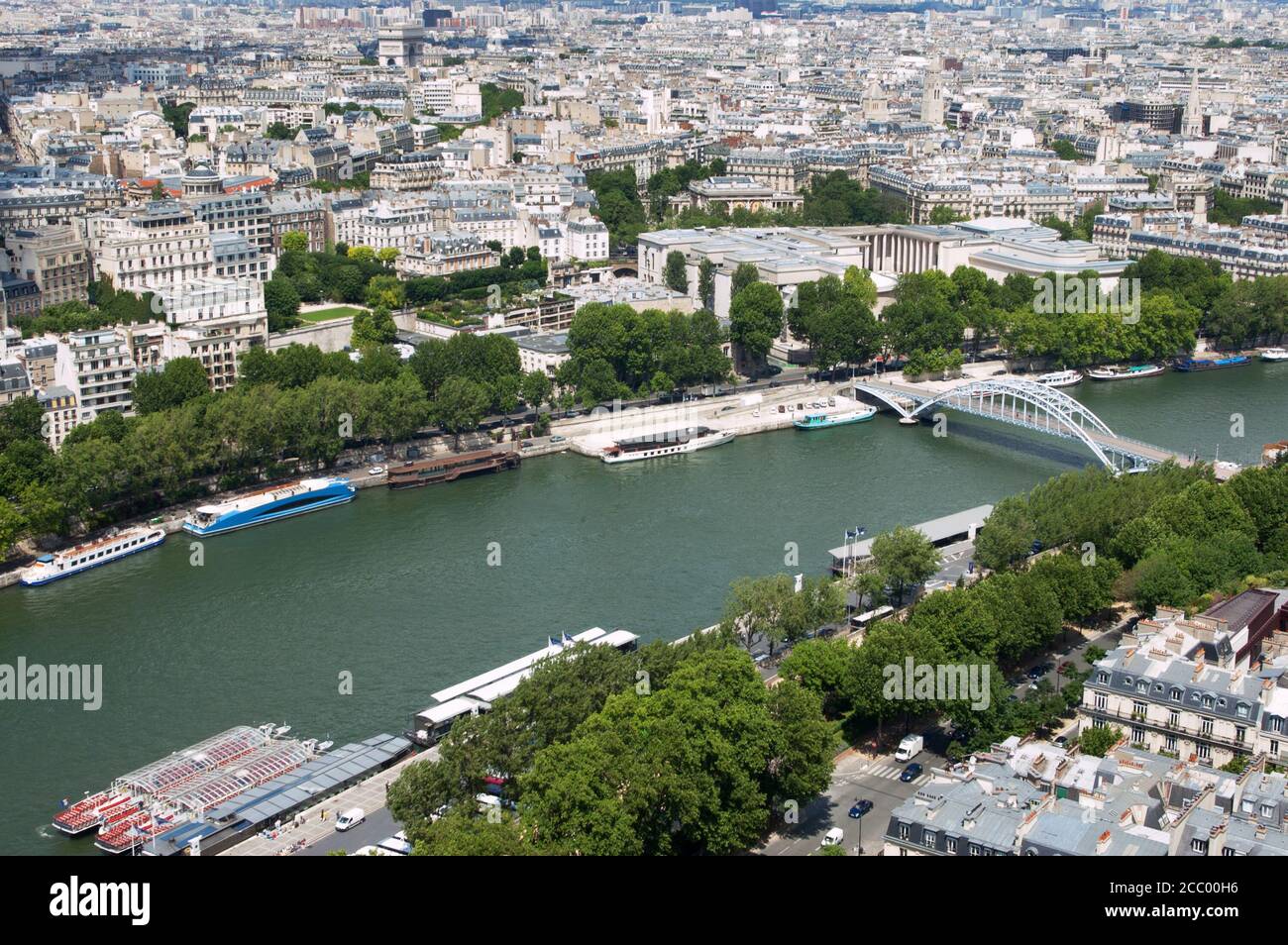 The River Seine, Paris, France, captured from the Eiffel Tower Stock Photo
