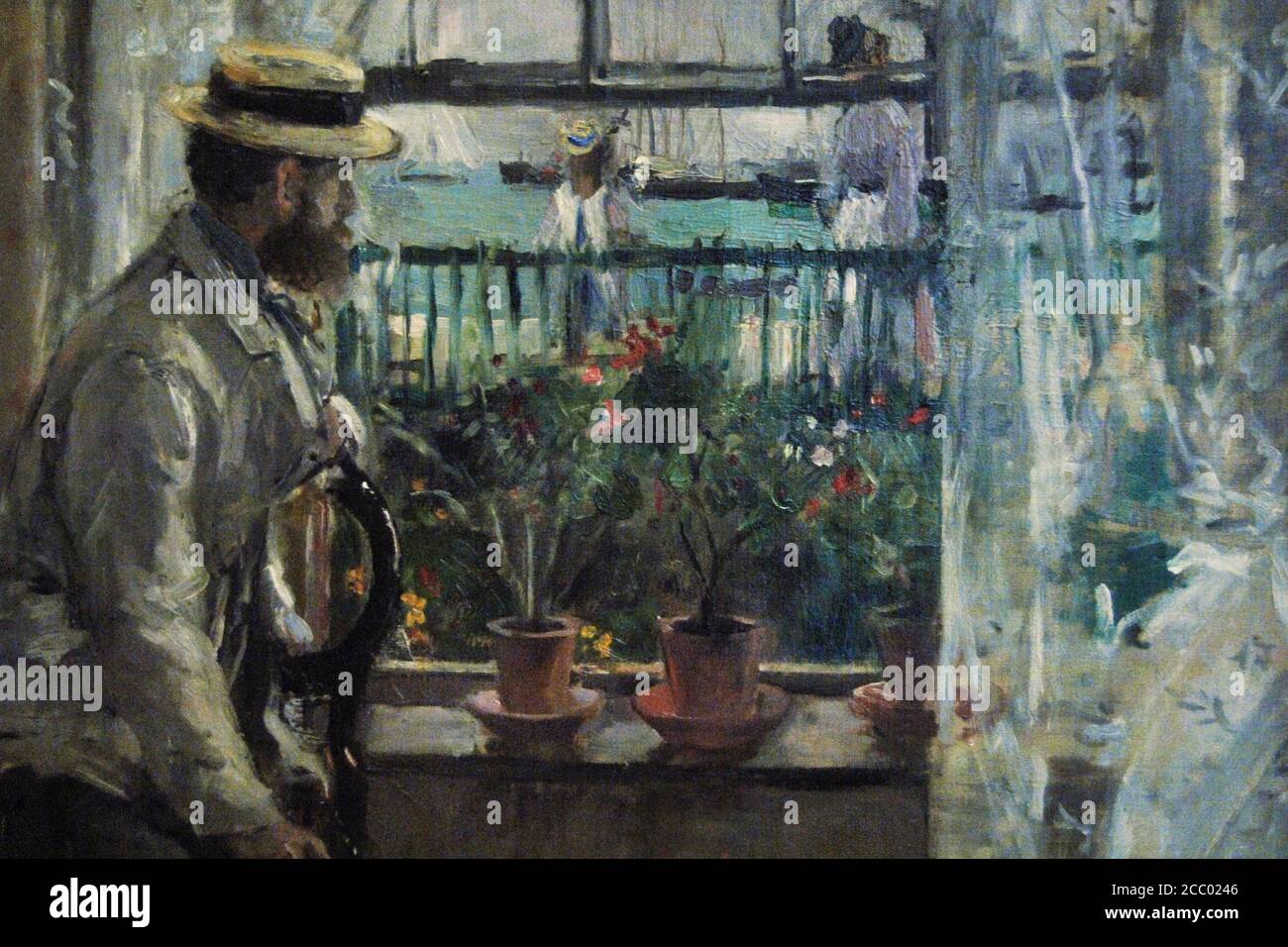 Berthe Morisot (1841-1895). Pintora impresionista francesa. Eugène Manet en la isla de Wight,1875. Oleo sobre lienzo (38 x 46 cm). Museo Marmottan Monet. París. Francia. Stock Photo