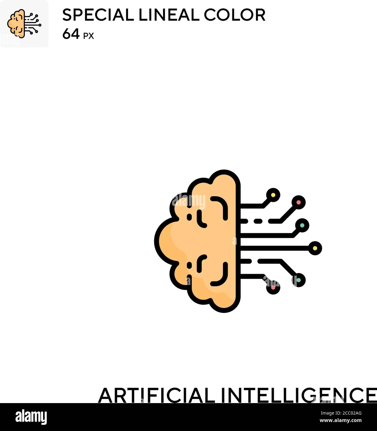 Artificial intelligence Special lineal color vector icon. Artificial ...