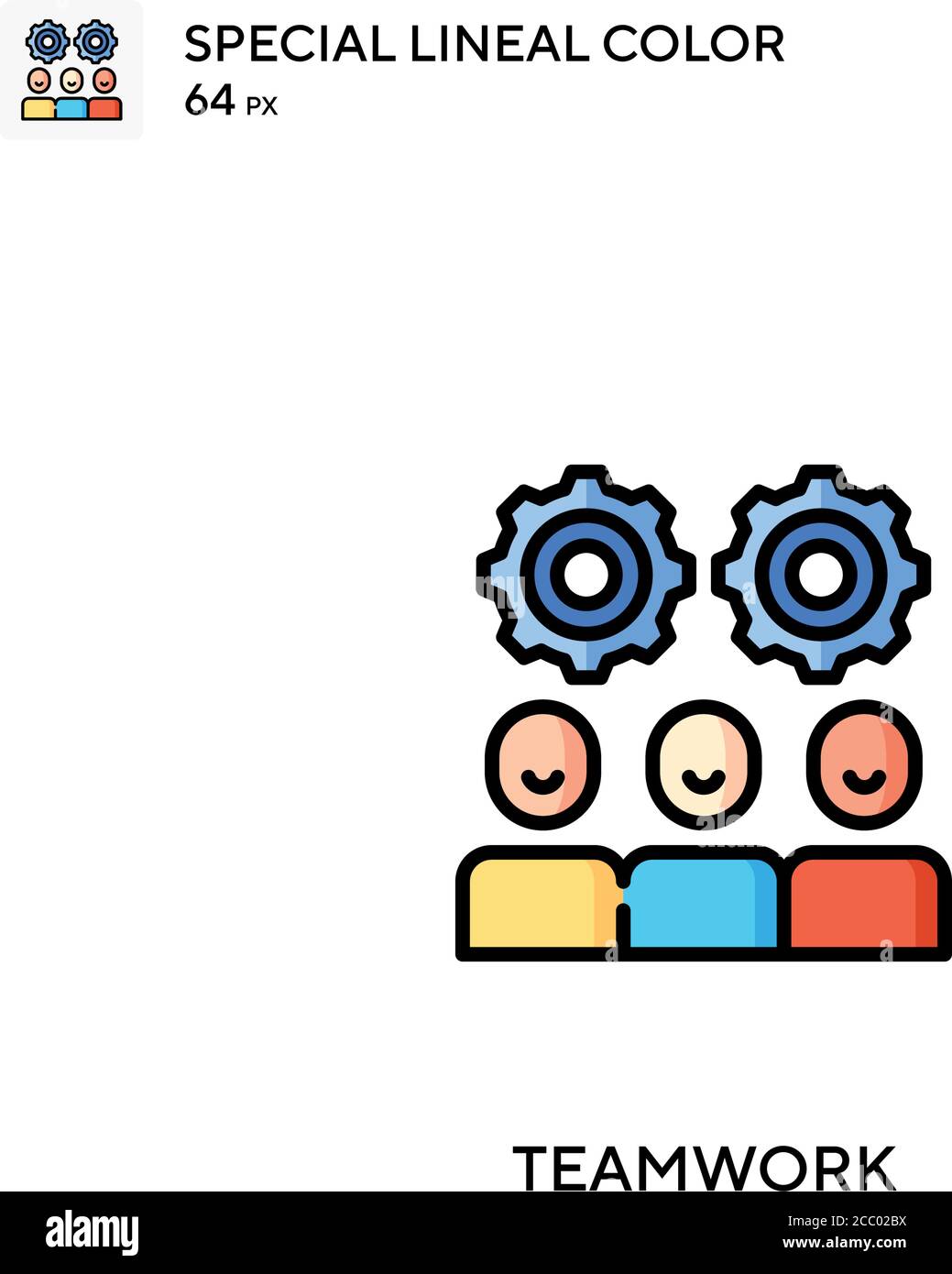 Teamwork Special lineal color vector icon. Teamwork icons for your ...