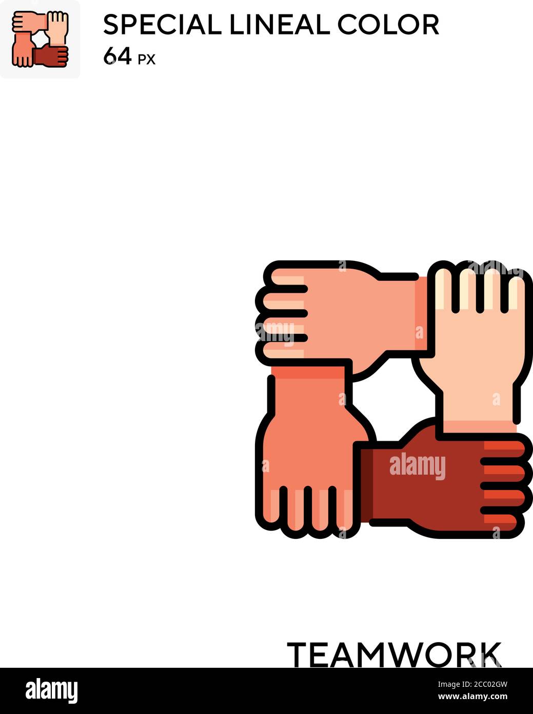 Teamwork Special lineal color vector icon. Teamwork icons for your ...