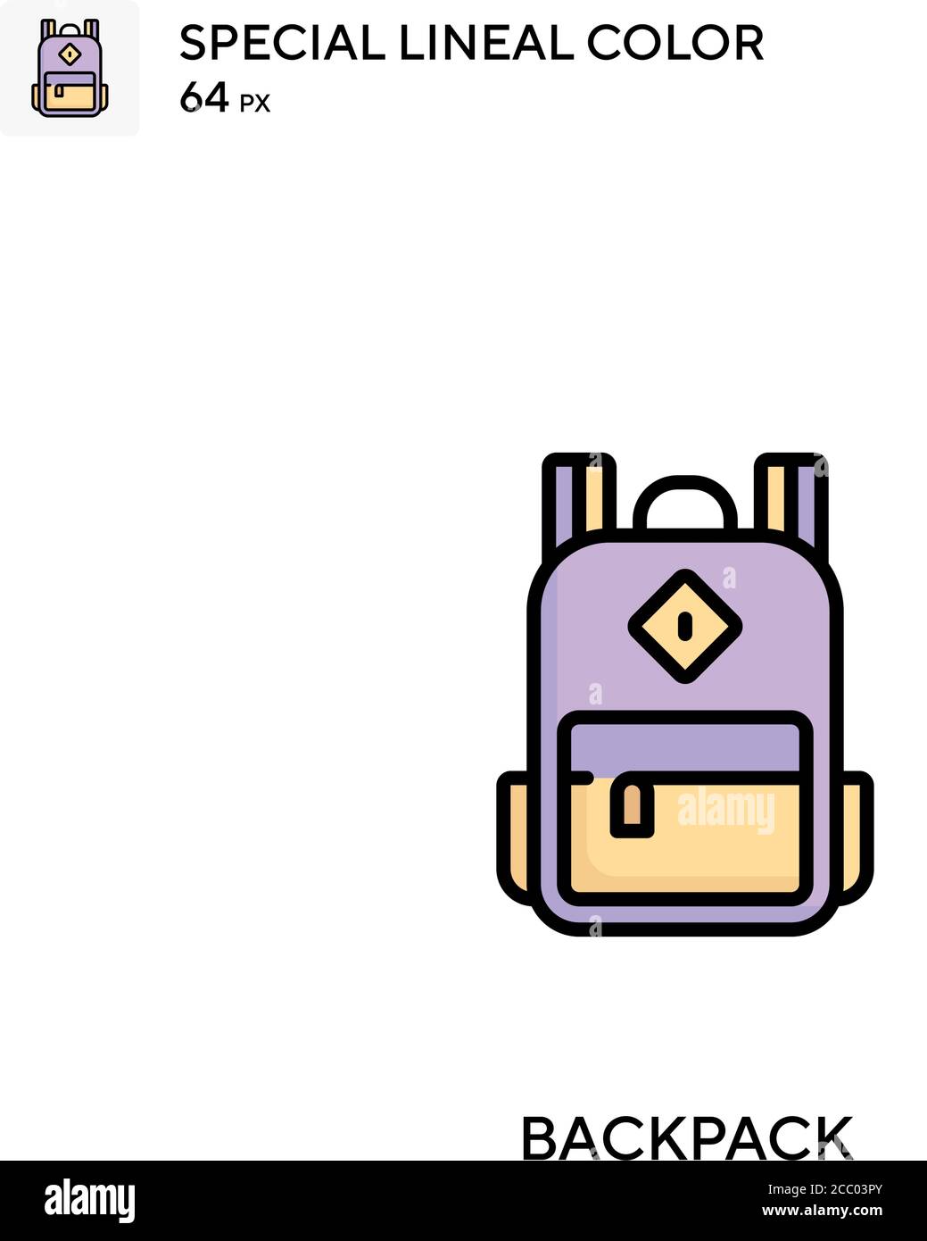 Backpack Special lineal color vector icon. Backpack icons for your ...