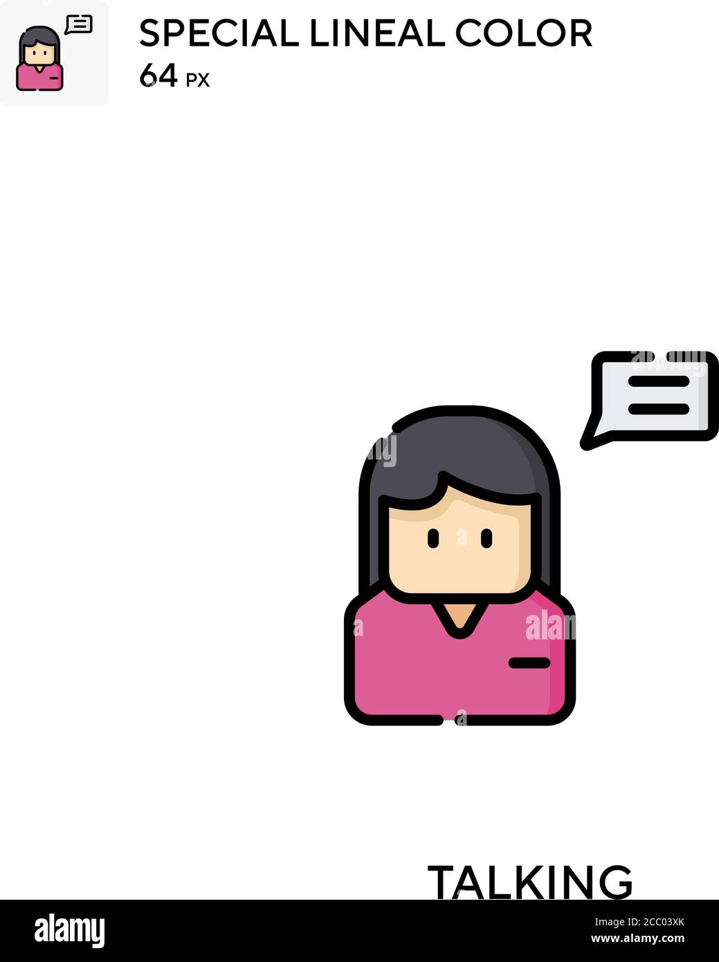 Talking Special lineal color vector icon. Talking icons for your ...