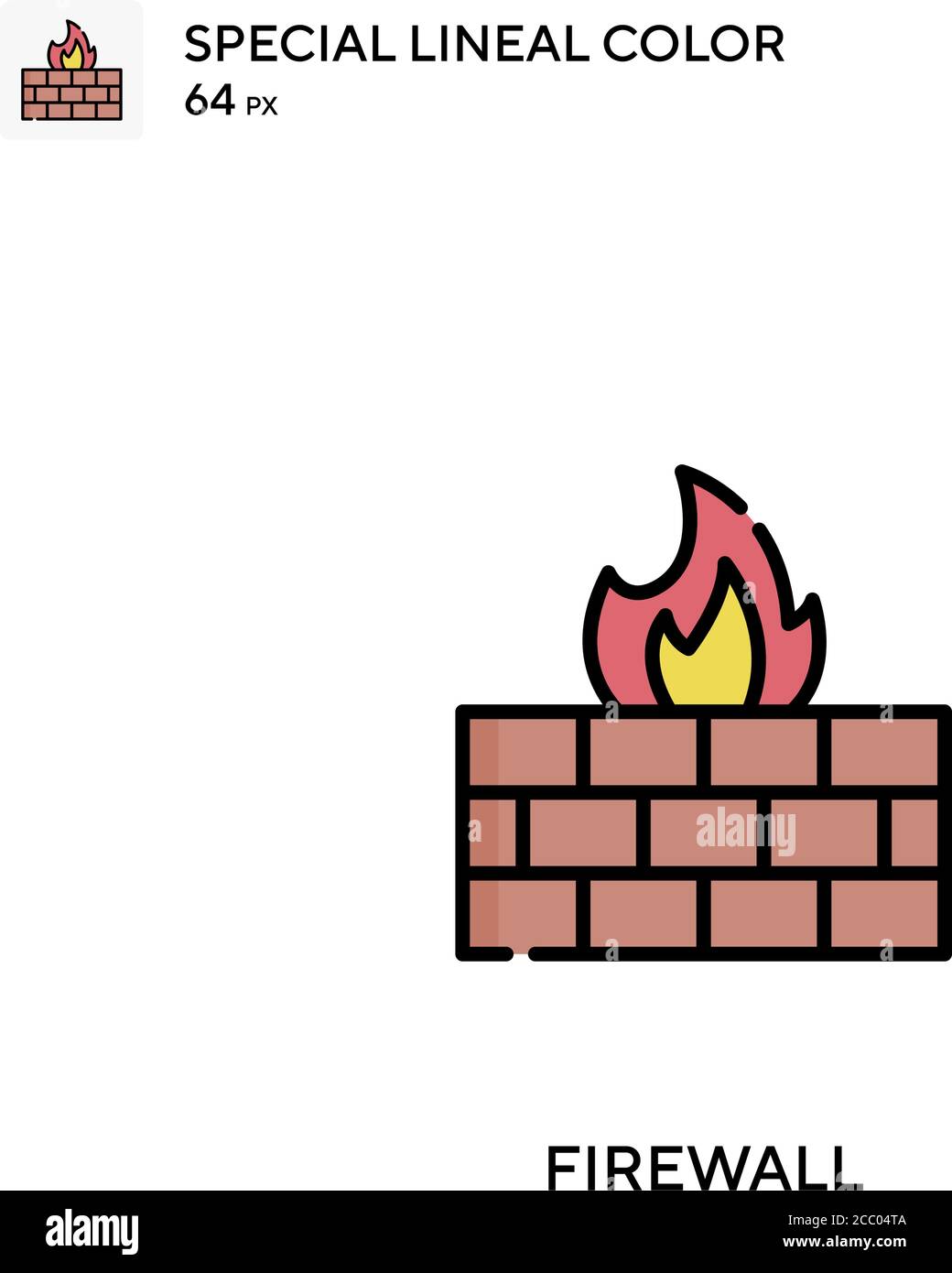 Firewall Special lineal color vector icon. Firewall icons for your ...