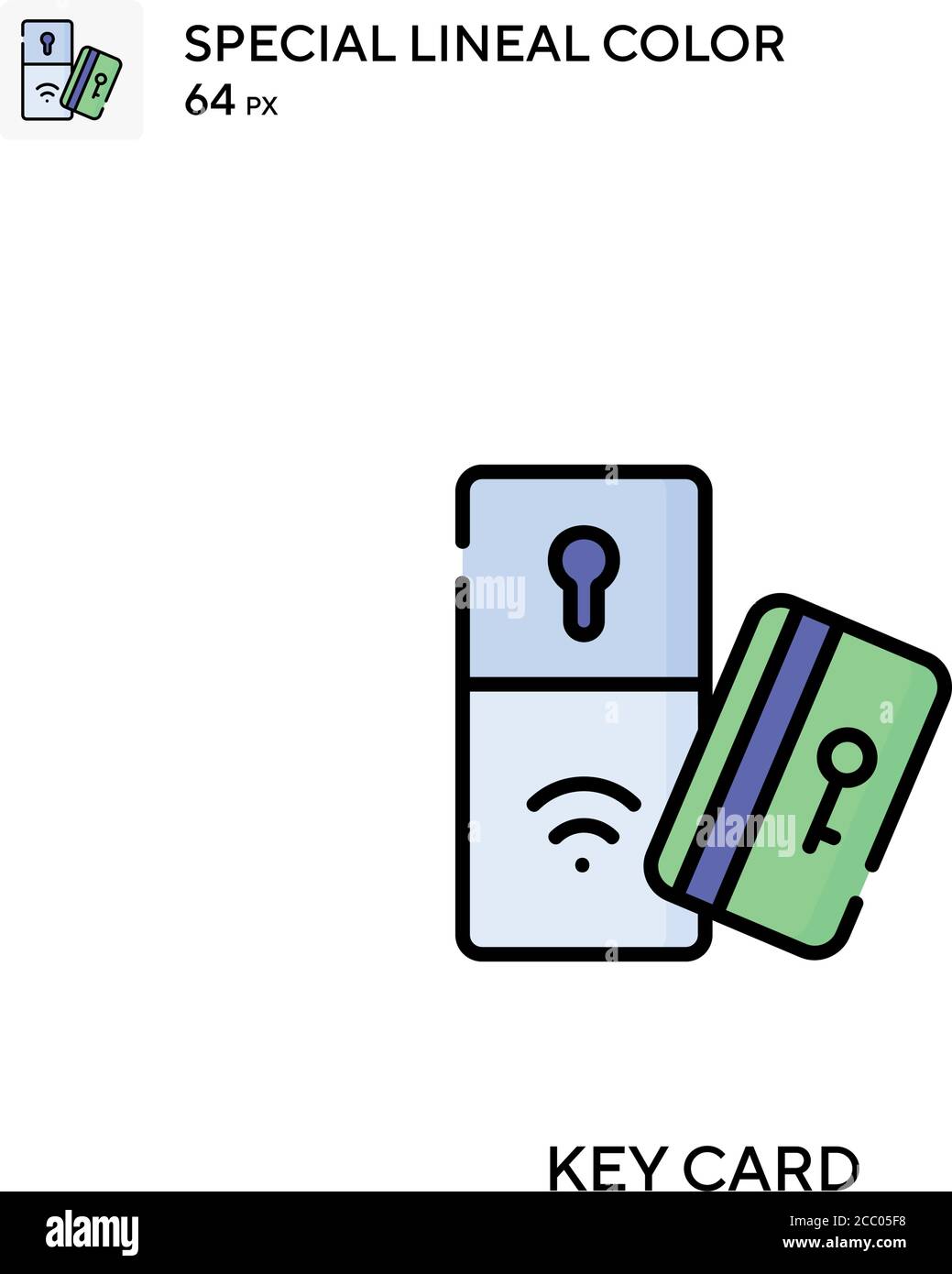 Key card Special lineal color vector icon. Key card icons for your business project Stock Vector