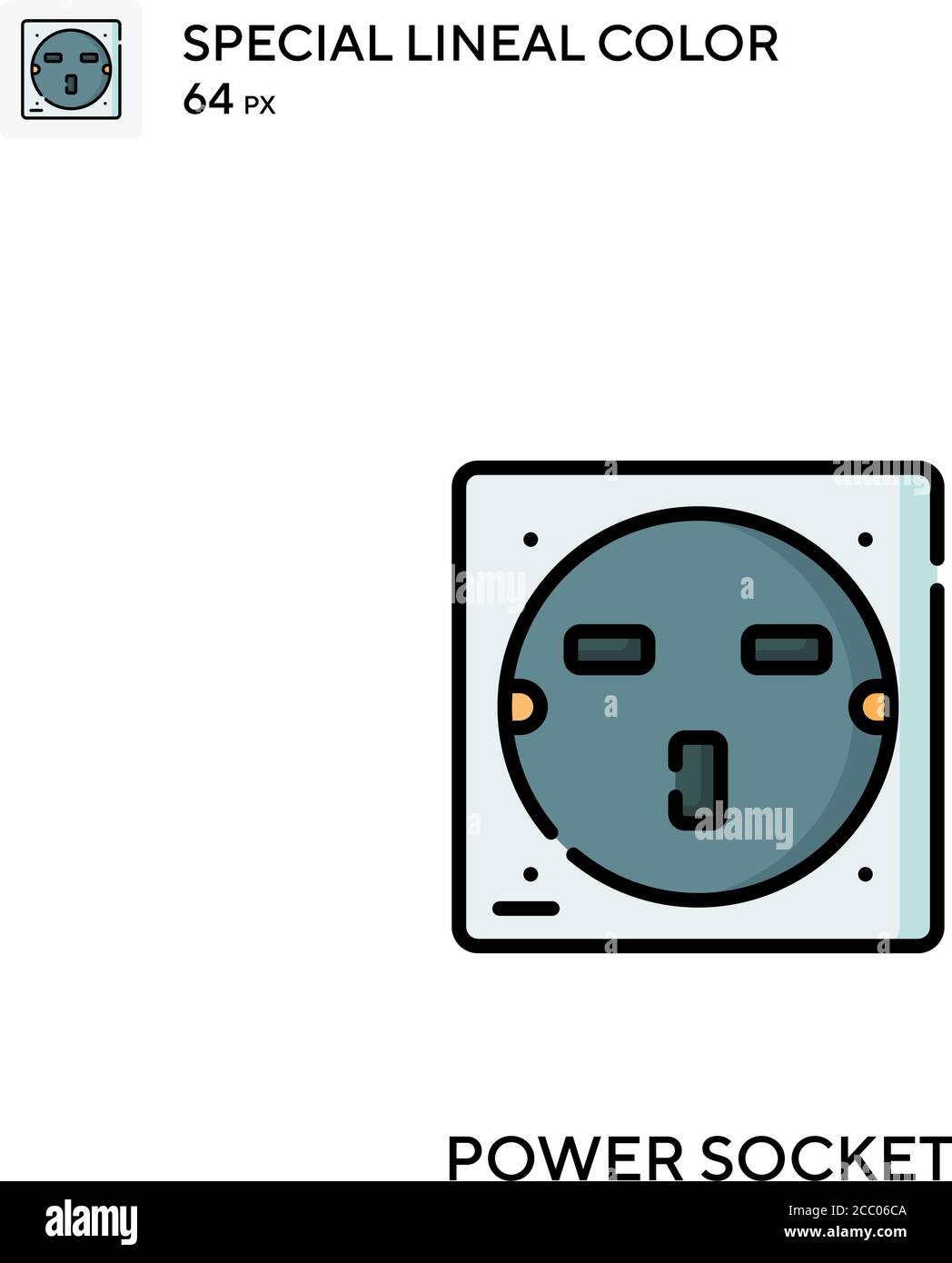 Power socket Special lineal color vector icon. Power socket icons for ...