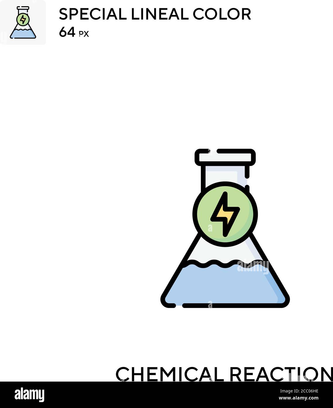 Chemical reaction Special lineal color vector icon. Chemical reaction ...