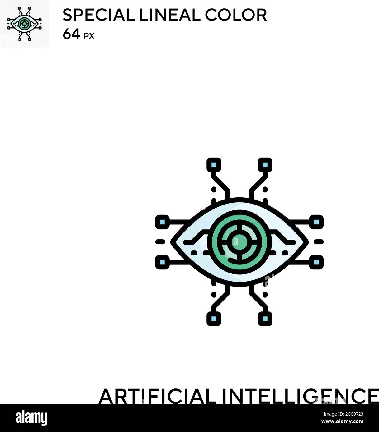 Artificial intelligence Special lineal color vector icon. Artificial ...