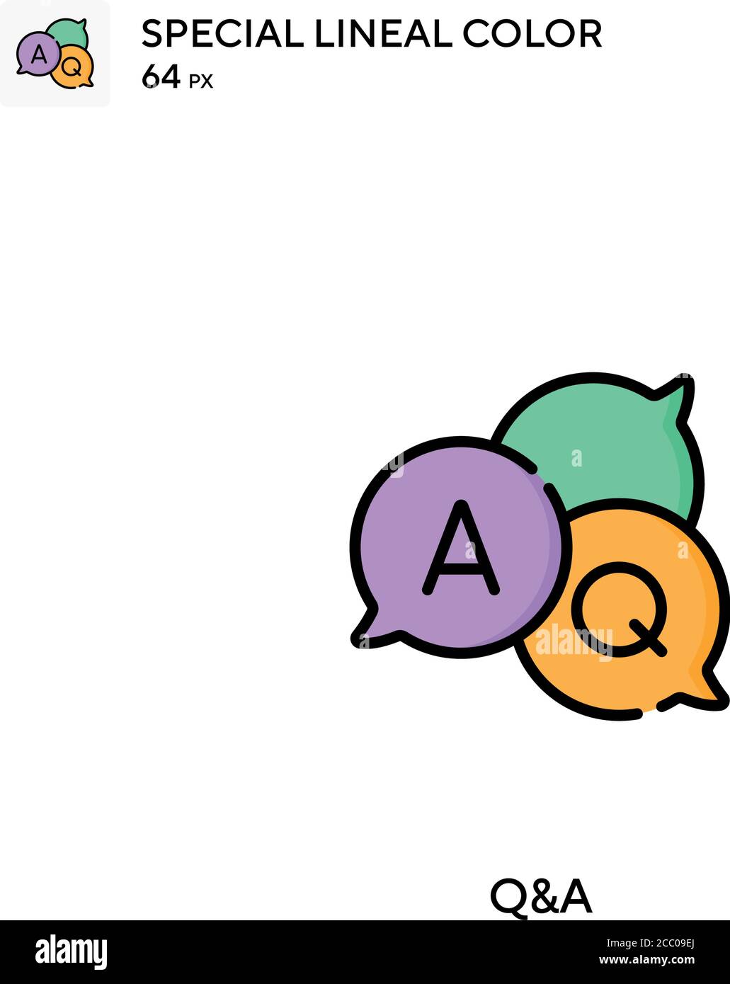 Q&a Special lineal color vector icon. Q&a icons for your business ...