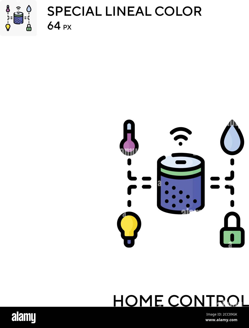 Home control Special lineal color vector icon. Home control icons for ...