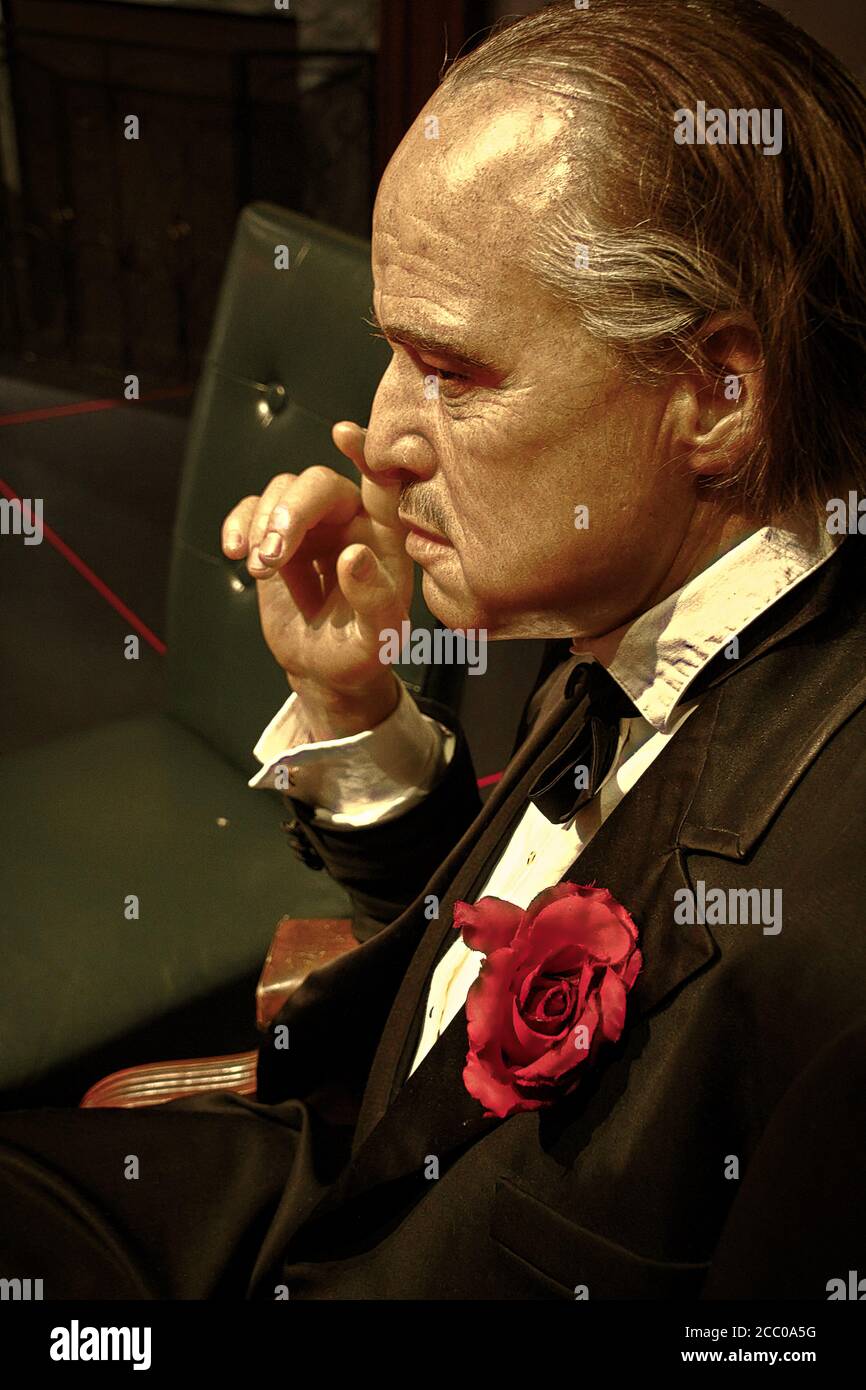 Waxwork Of Marlon Brando As Godfather Don Vito Corleone Madame Tussauds Hollywood An Enemy Says It S Not Personal It S Just Business Stock Photo Alamy