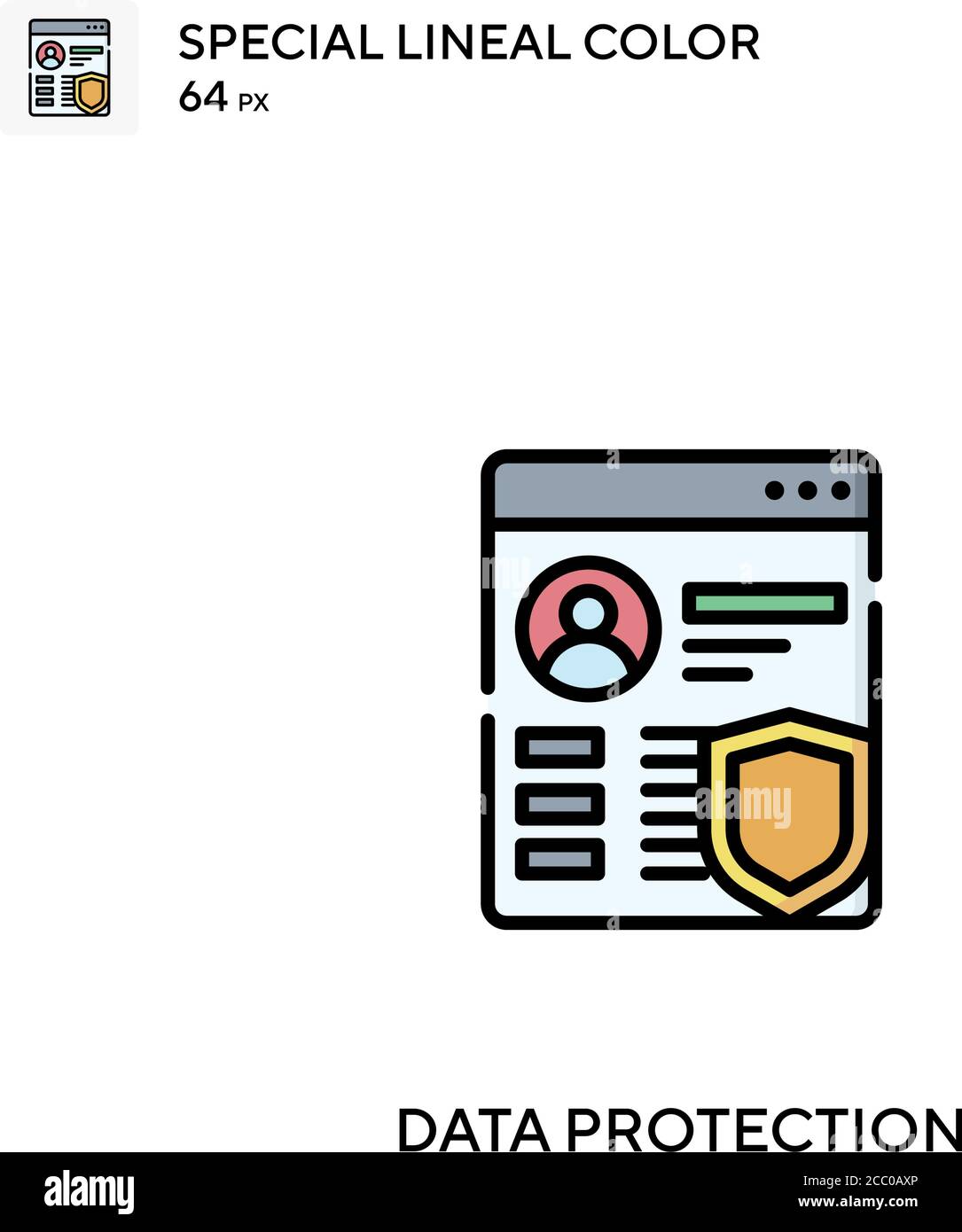 Data protection Special lineal color vector icon. Data protection icons ...