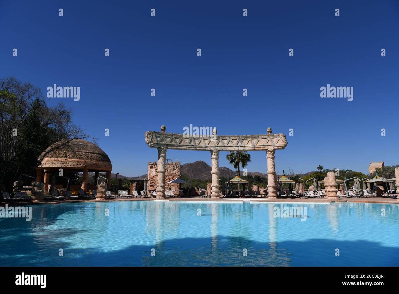 Swimming pool at the Lost City Complex Sun City, South Africa Stock Photo