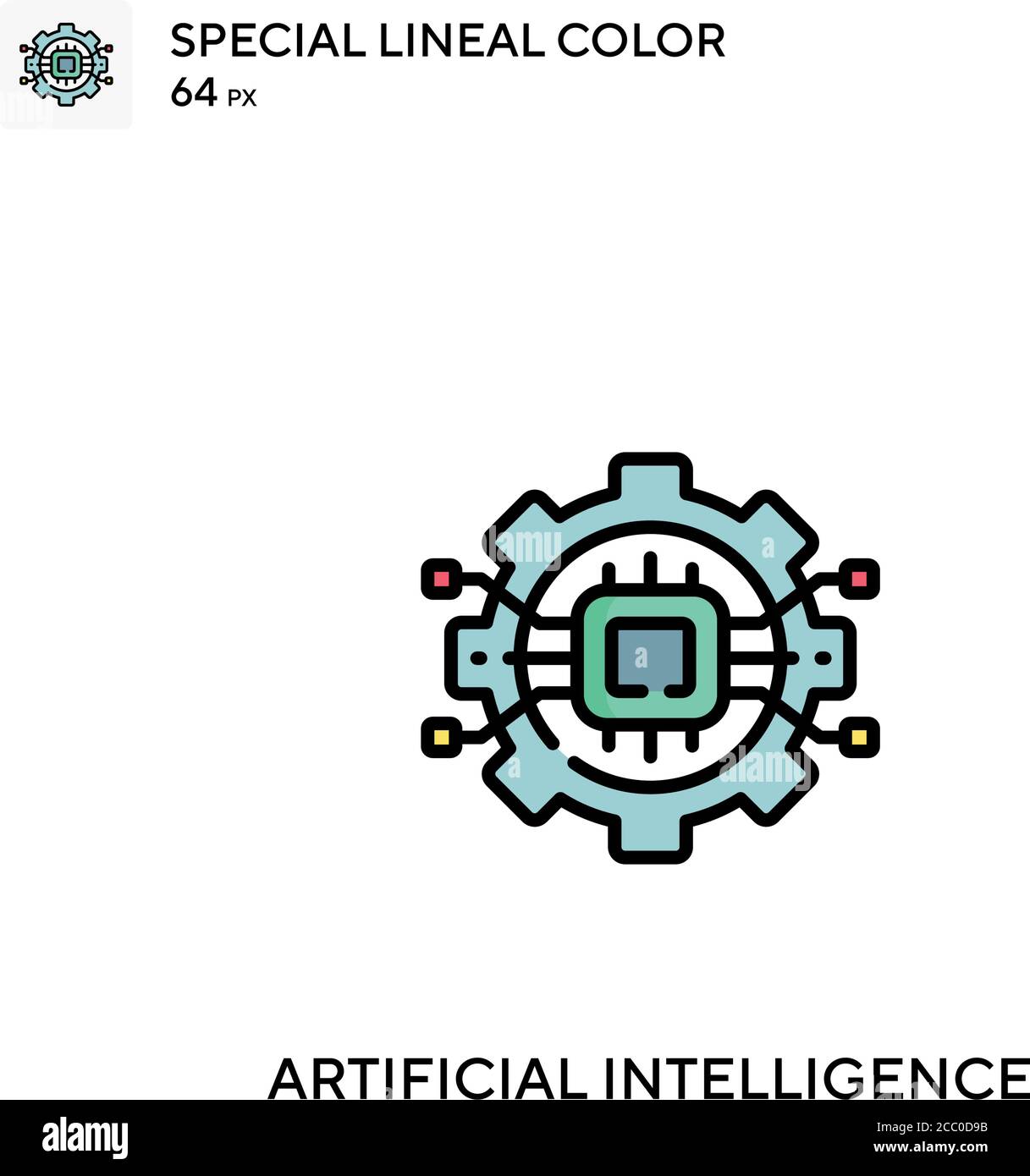 Artificial intelligence Special lineal color vector icon. Artificial ...
