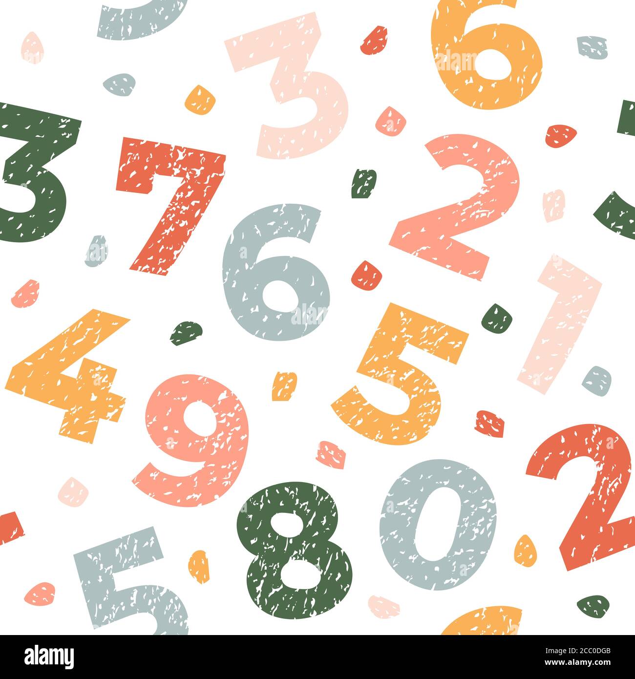 Seamless pattern with numbers. Abstract texture for fabric, textile and paper Stock Vector