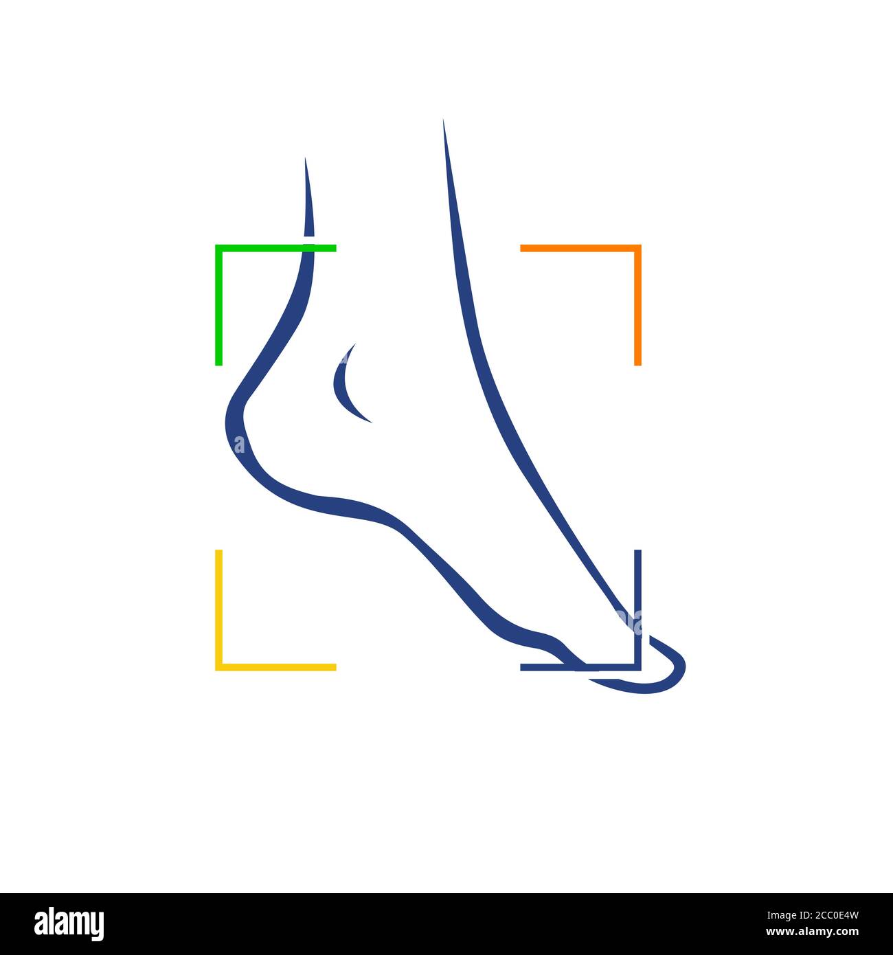 podiatric care foot print logo design vector icon illustration template Stock Vector