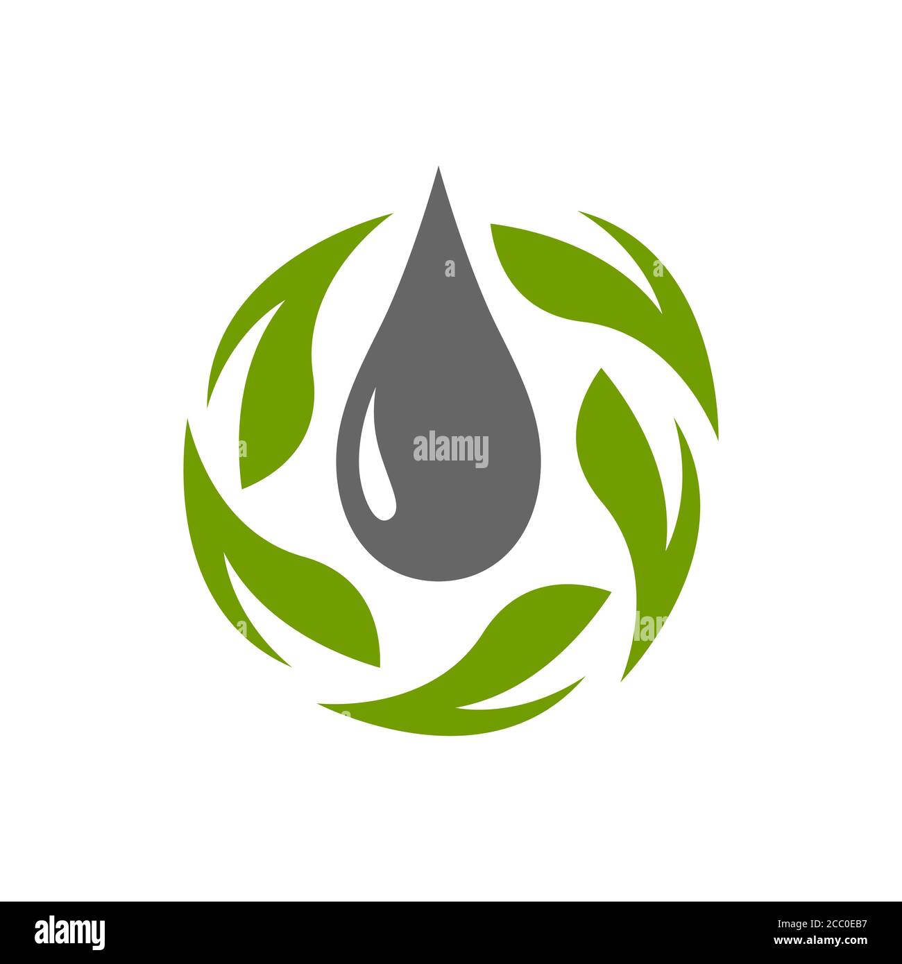 natural herb oil logo design with leaf and oil drop symbol vector illustration Stock Vector