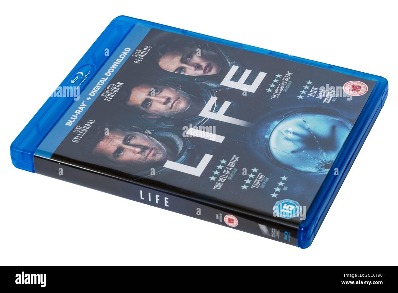 Life, a 2017 American sci-fi horror film, on blue-ray disc Stock Photo