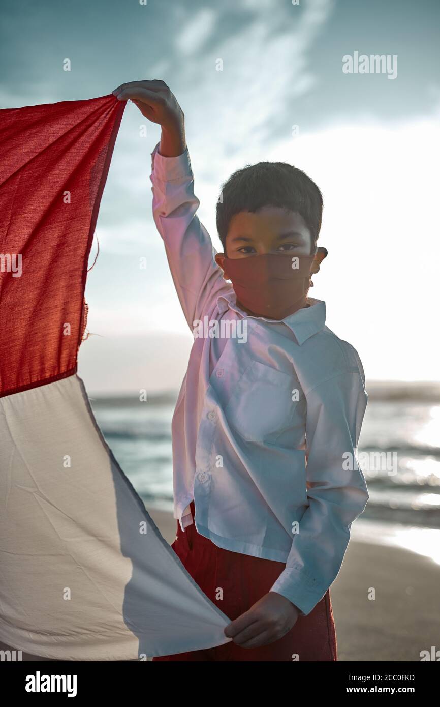 Boy waving indian flag hi-res stock photography and images - Alamy