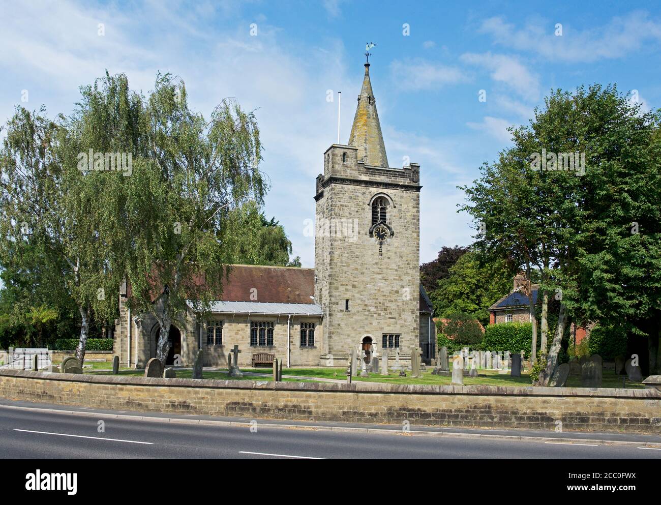 All Saints C hurch in the village of Rufforth, North Yorkshire, England UK Stock Photo