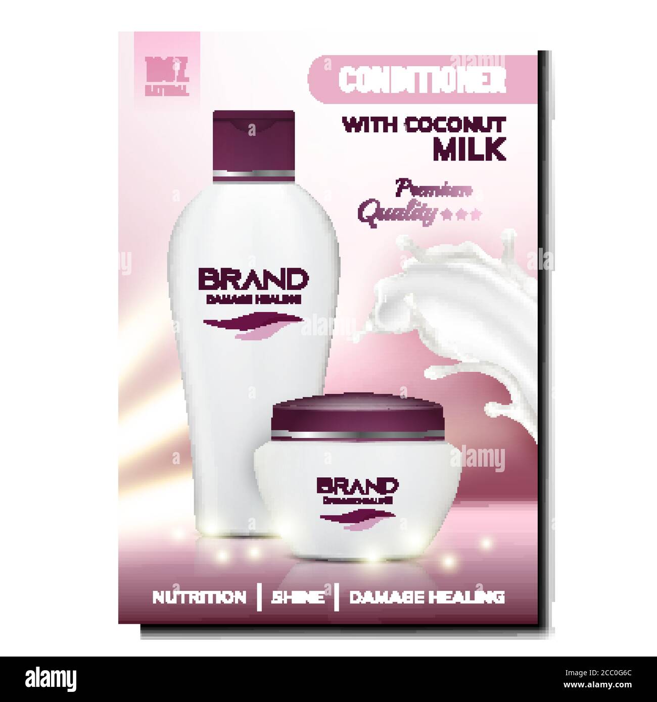 Conditioner Balm For Hair Promo Poster Vector Stock Vector Image & Art ...
