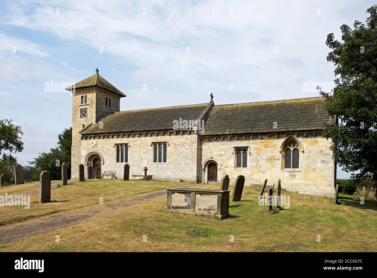 The Church of St John the Baptist, in the village of Healaugh, North Yorkshire, England UK Stock Photo