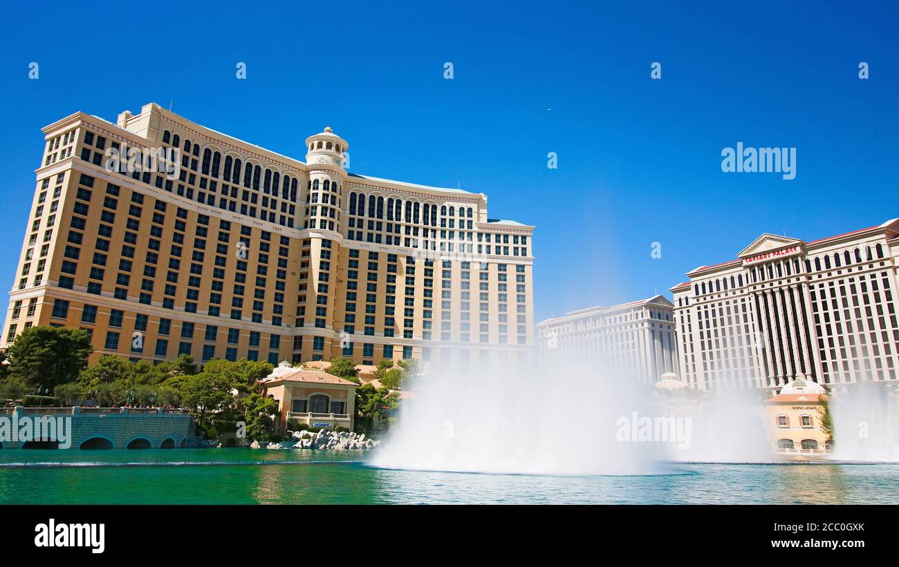 Las Vegas,NV/USA - Sep 16,2018 : View of Bellagio hotels and casino in Las Vegas, USA. Las Vegas is one of the top tourist destinations in the world. Stock Photo
