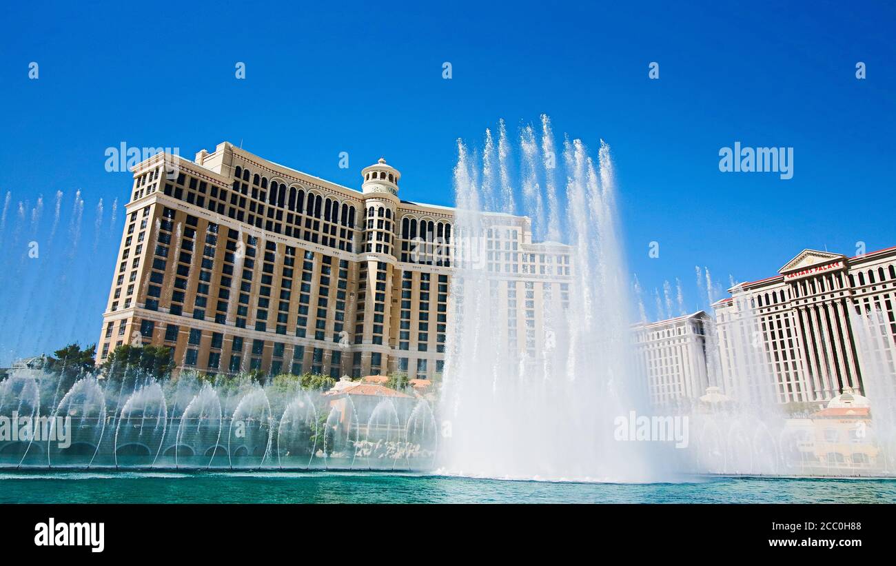Las Vegas,NV/USA - Sep 16,2018 : View of Bellagio hotels and casino in Las Vegas, USA. Las Vegas is one of the top tourist destinations in the world. Stock Photo