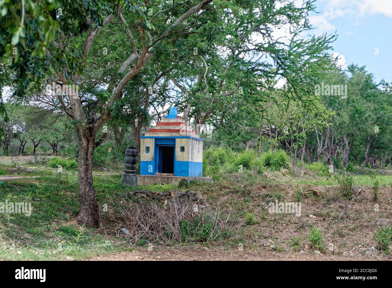 Small Hindu temple at remote place Stock Photo