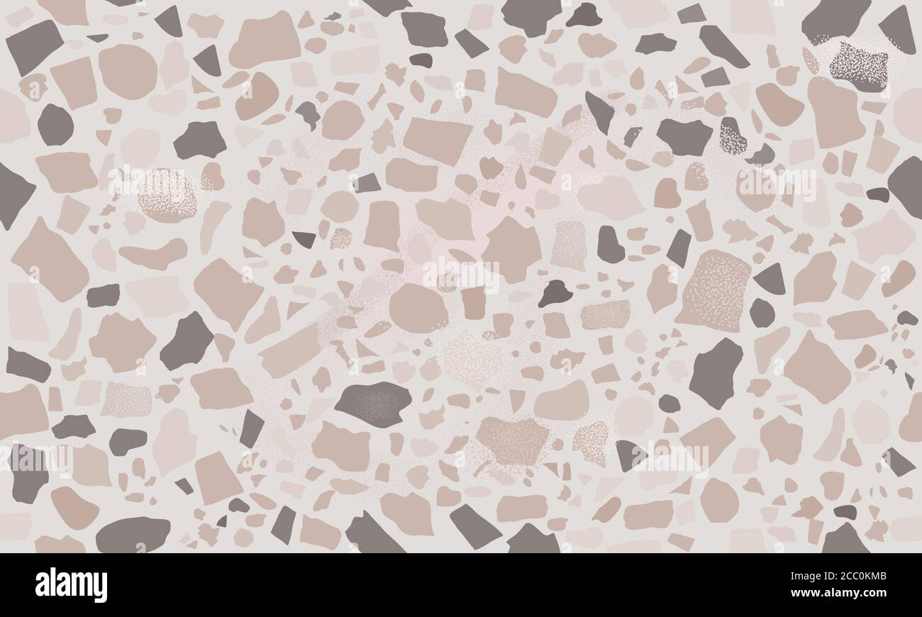 Vector Seamless Silver, Grey Terrazzo Pattern. Granite and Marble ...