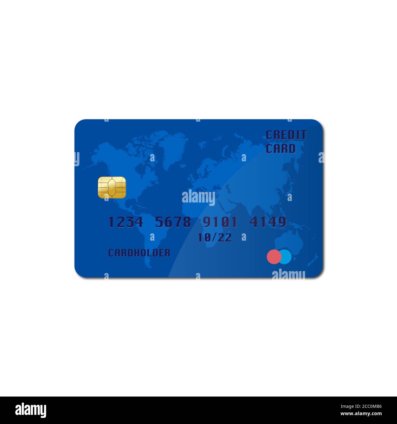 Credit Cards illustrations. Front and Back views. Stock Vector
