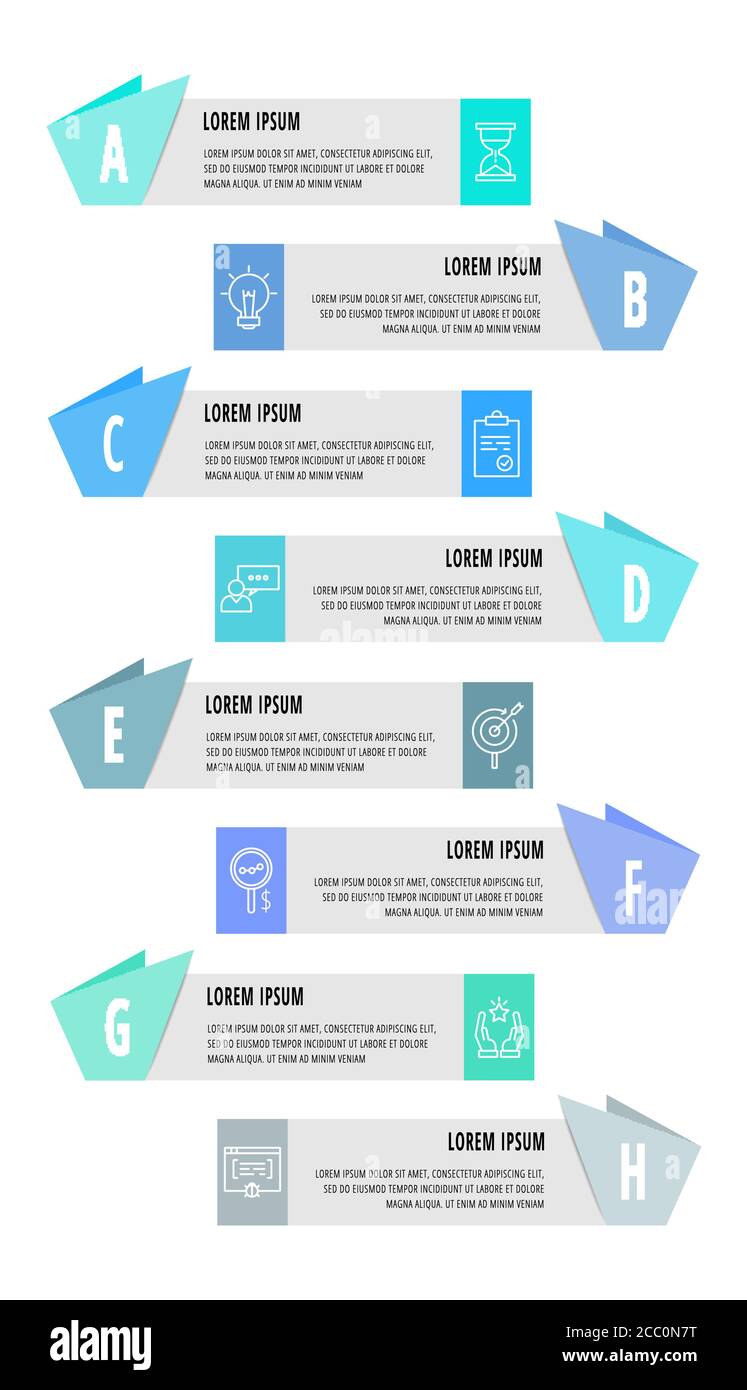 Vector infographics with 8 steps, labels. Used for diagram, business ...