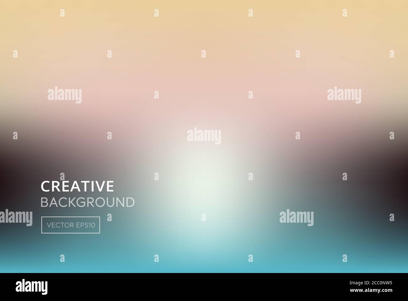 Blurred gradient abstract beidge and turquoise color background Stock Vector