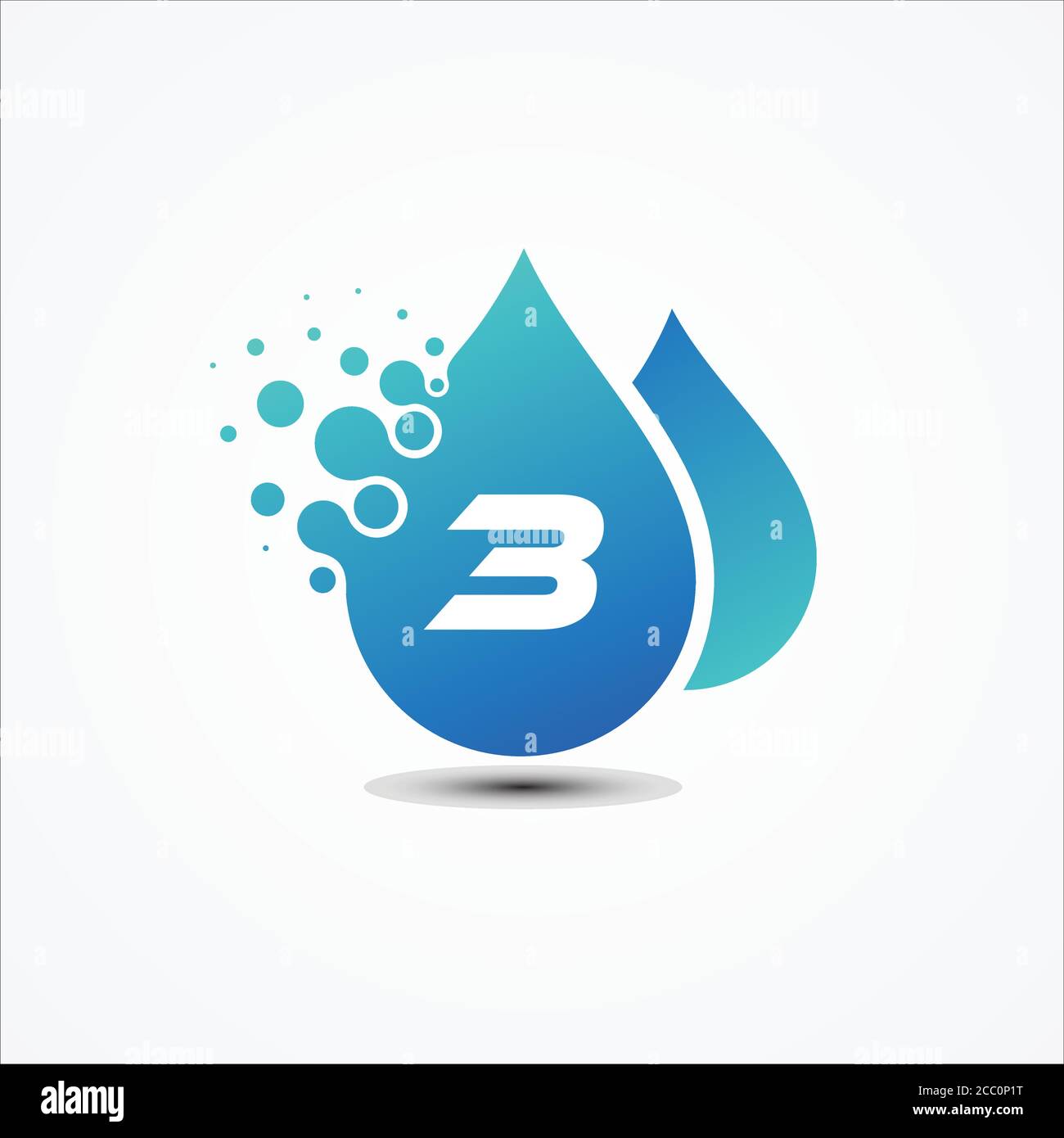 Droplet vector design with letter 3 symbol design minimalist. Letter 3 for your best business symbol. Vector illustration EPS.8 EPS.10 Stock Vector