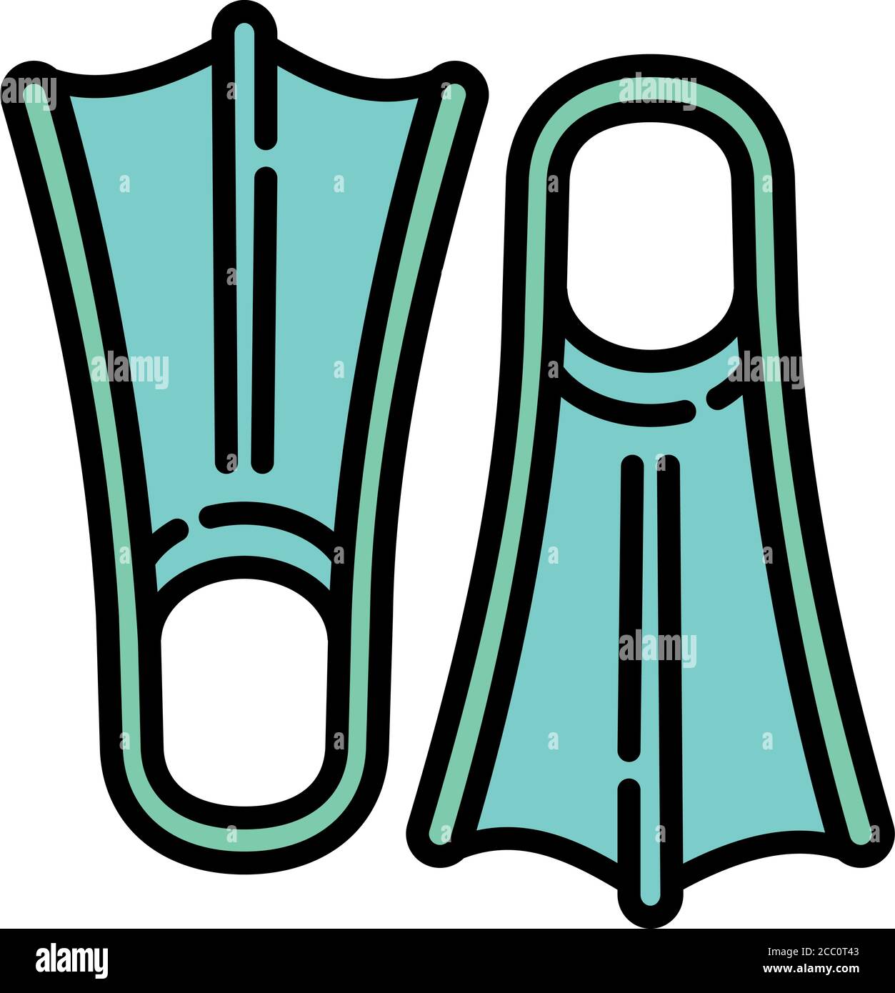 Diving fins icon. Outline diving fins vector icon for web design