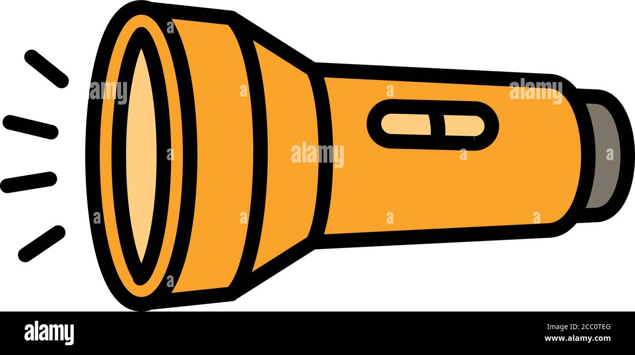 Guard flashlight icon. Outline guard flashlight vector icon for web design isolated on white background Stock Vector