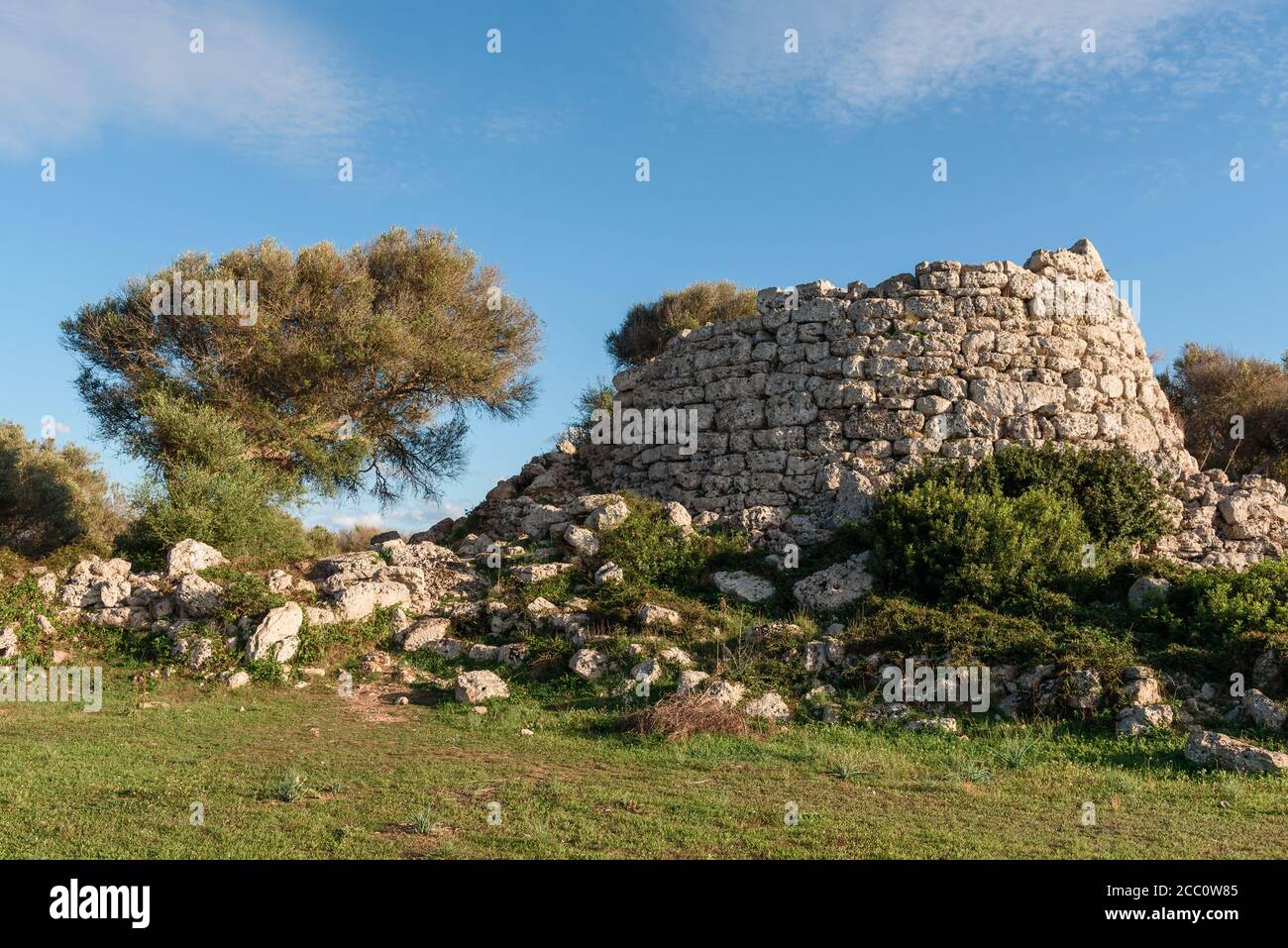 The talaiotic settlement of Talati de Dalt situated on Menorca island. Baleares, Spain Stock Photo