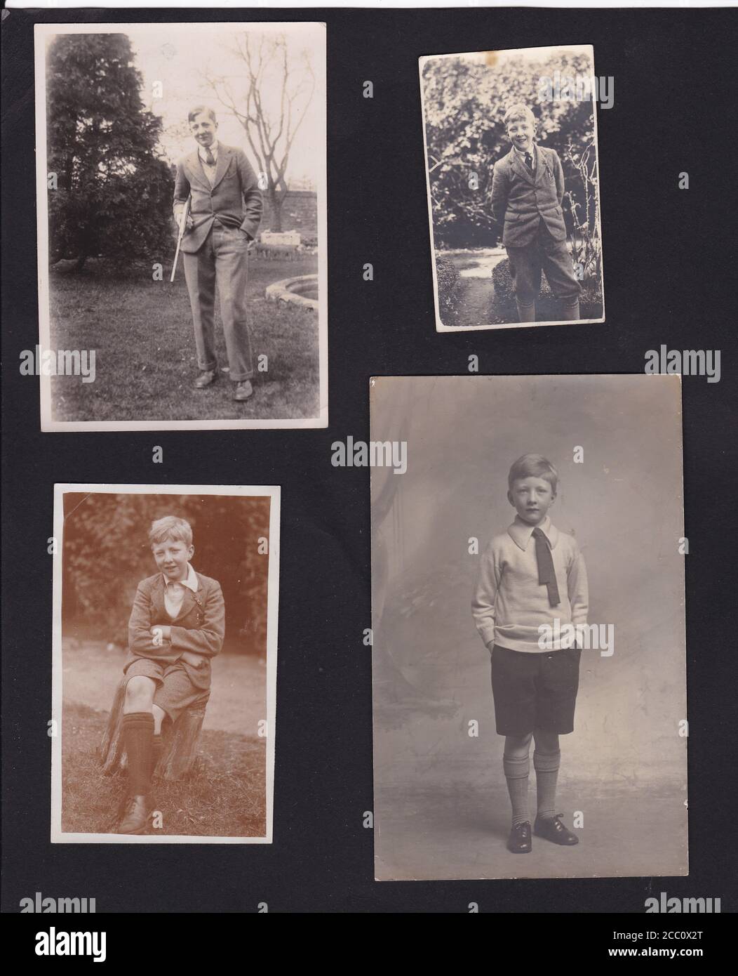 Vintage black and white photos from a family album 1920s / 1930s Stock Photo