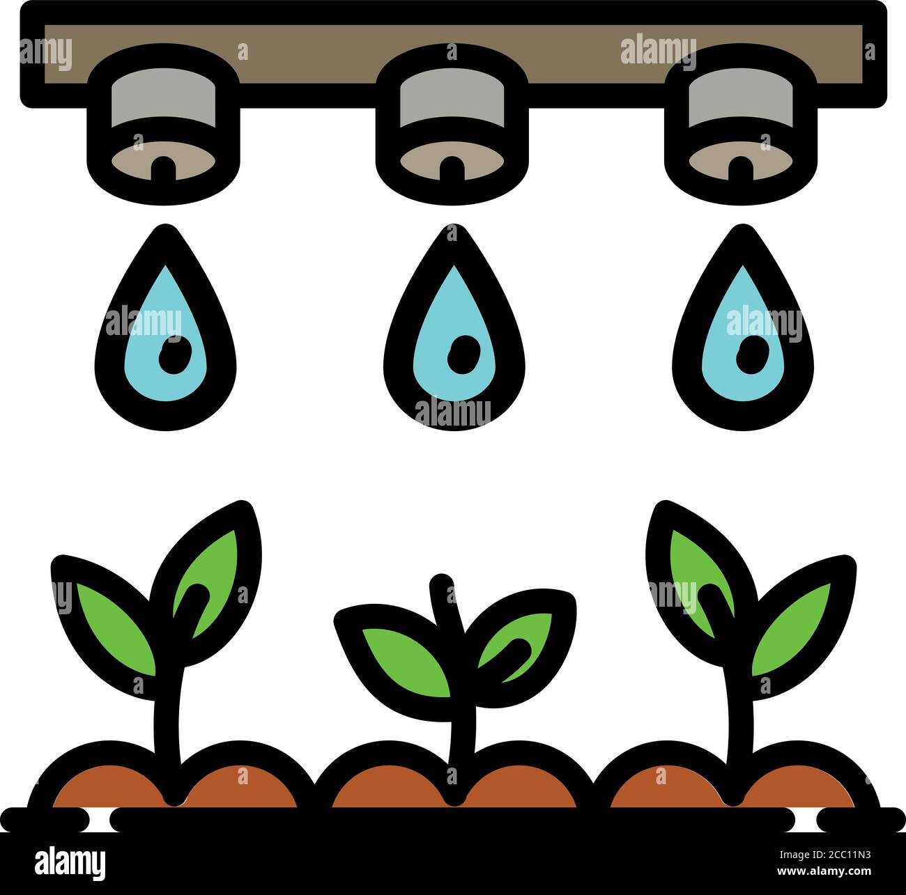 Smart drop irrigation icon. Outline smart drop irrigation vector icon ...