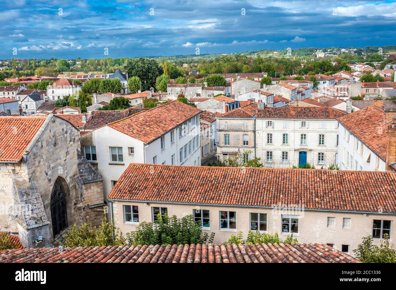 France Charente Maritime Saintes View From The Bell Tower Of L Abbaye Aux Dames Stock Photo Alamy